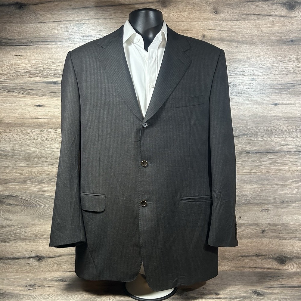 Canali Blazer Mens 44R‎ Grey Suit Jacket Super 120s Sport Coat Mr Sid 100% Wool